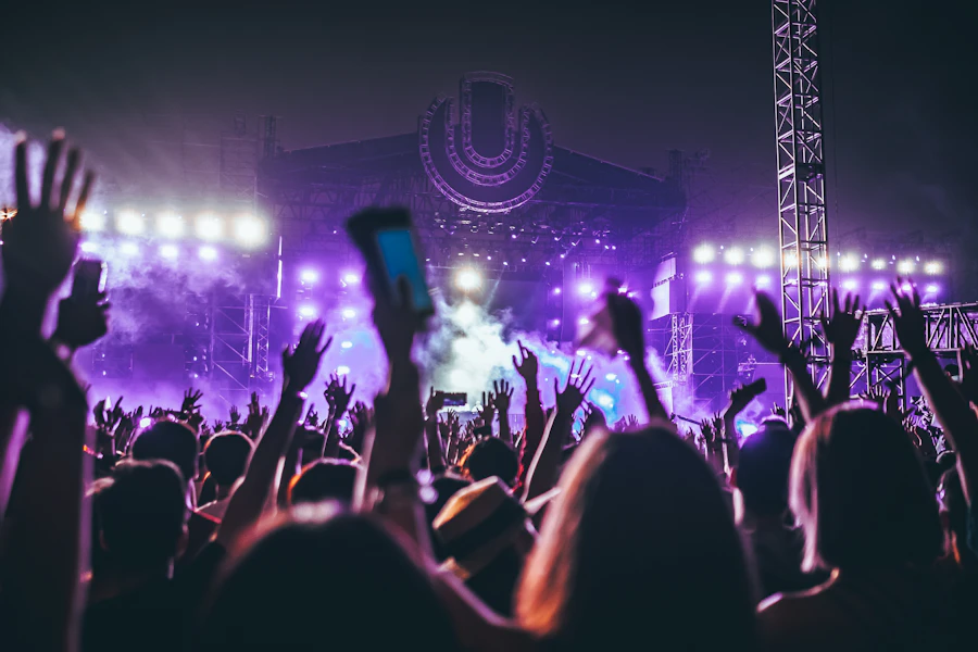 Live performance stage and event audience